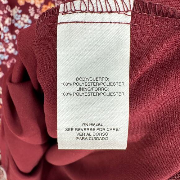 Sandra Darren Wine Floral Long Sleeve Surplice Bust New Dress Womens Plus Sz 16 - Picture 11 of 11